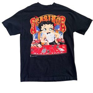 Betty Boop Casino Black Jack 2004 Tee L